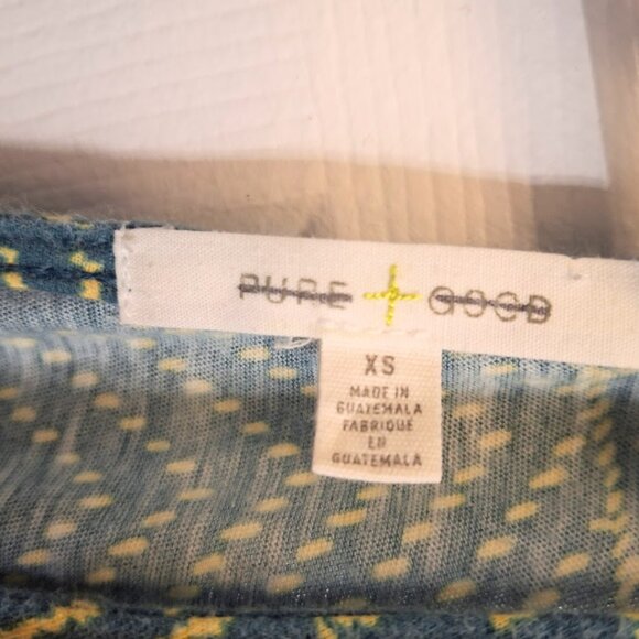 ANTHROPOLOGIE PURE + GOOD Cotton Sleeveless Green and Yellow Boho Top in XS - Picture 3 of 6